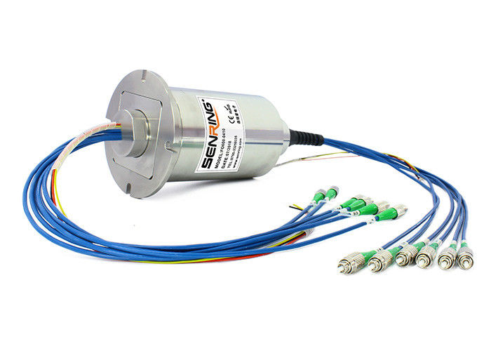 Anel coletor de alta temperatura comum giratório da fibra ótica feita sob encomenda para a multi transmissão do sinal dos canais