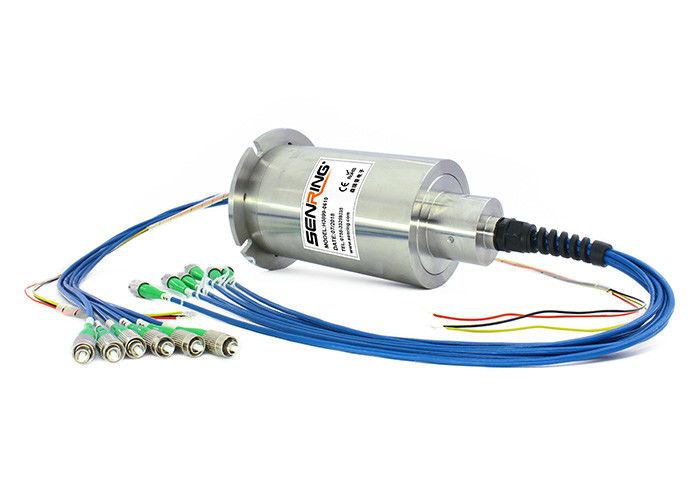 Anel coletor de alta temperatura comum giratório da fibra ótica feita sob encomenda para a multi transmissão do sinal dos canais