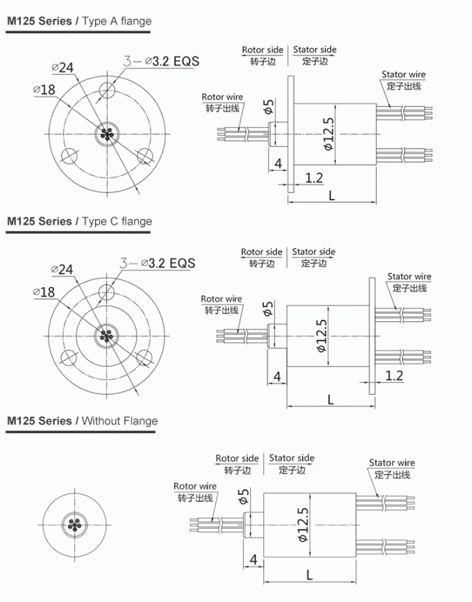 m125 desenho diminuto do anel deslizante de anel deslizante da cápsula da série da série M125