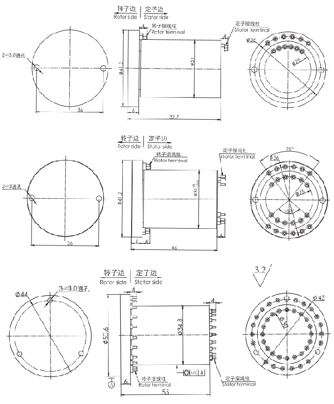 g000 desenho de alta velocidade super do anel deslizante de anel deslizante da série da série G000 (Max Speed 12000RPM)