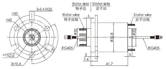 hf0103-32 desenho comum giratório do anel deslizante da frequência da altura da série da série HF0103-32/micro-ondas